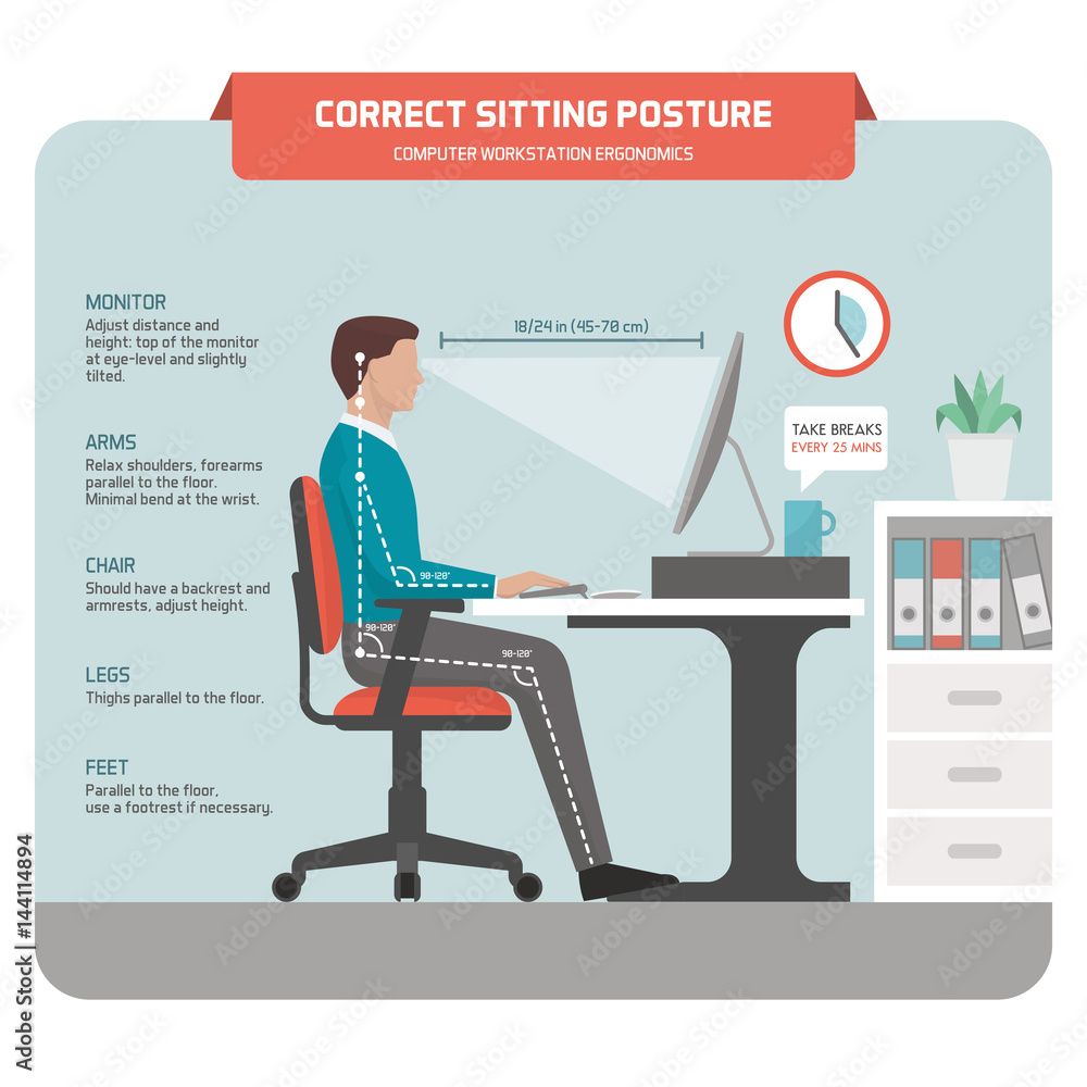 Sitting at discount a desk posture