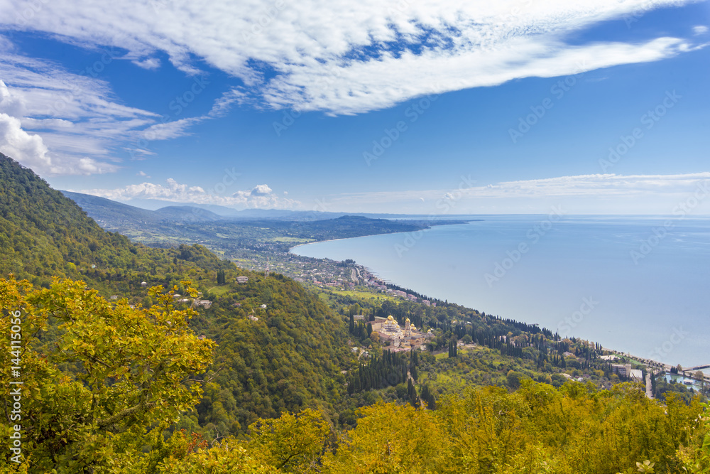 View from Iverian Mountain on Black Sea coastline