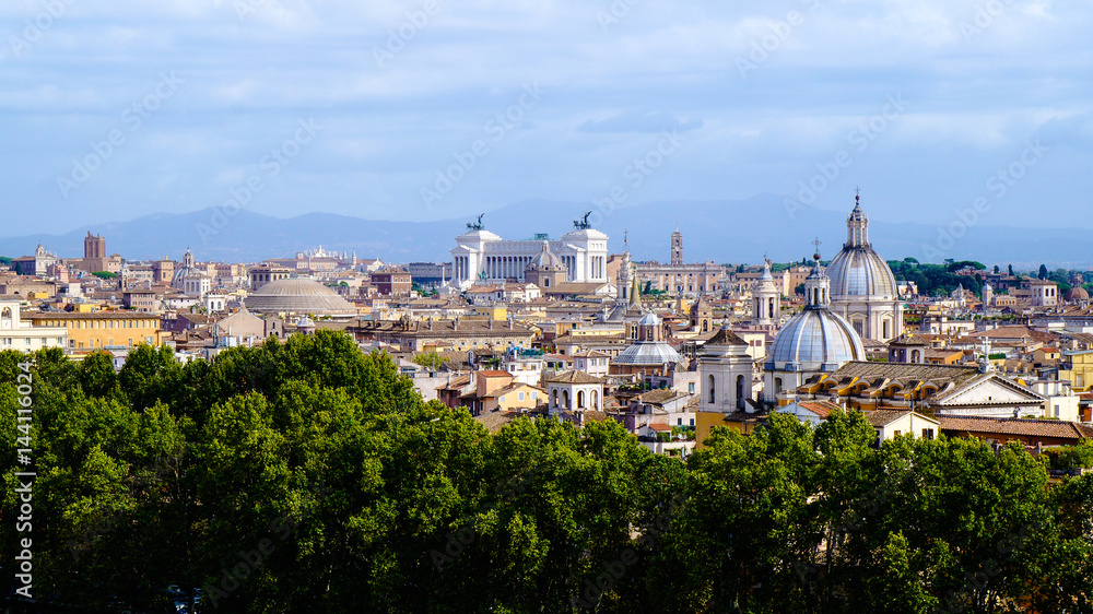 Weiter Blick zum Piazza Venezia vom Castel San Angelo in Rom