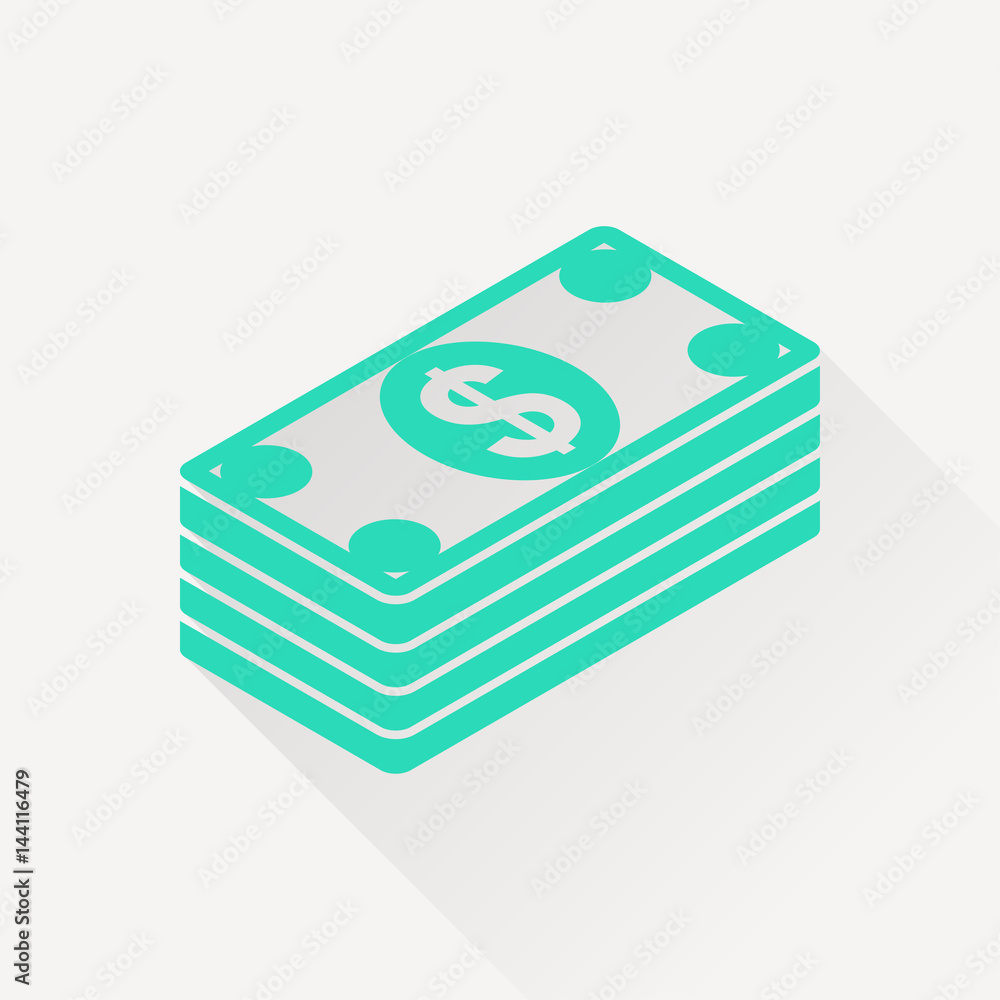Cash money banknotes vector flat icon Cash money banknotes vector flat icon