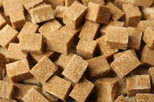 Cubes of brown sugar  closeup