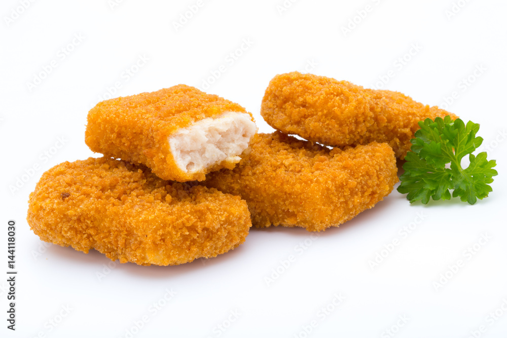 Nugget chiken on the white background. Nugget chiken on the white background.
