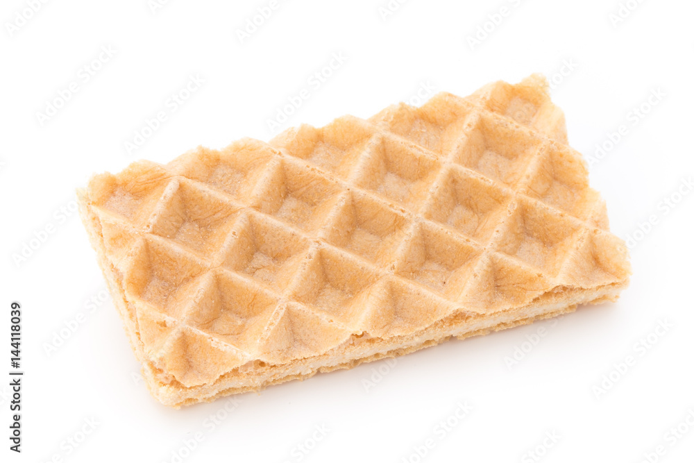Waffle with crem isolated on white background. Waffle with crem isolated on white background.