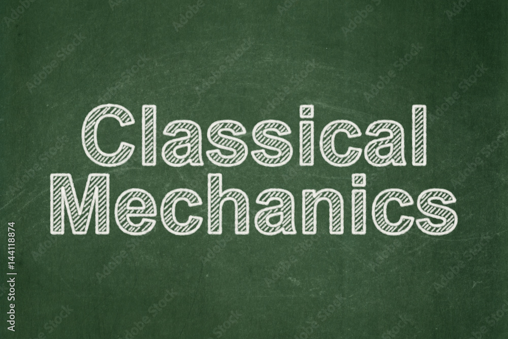Obraz premium Science concept: Classical Mechanics on chalkboard background