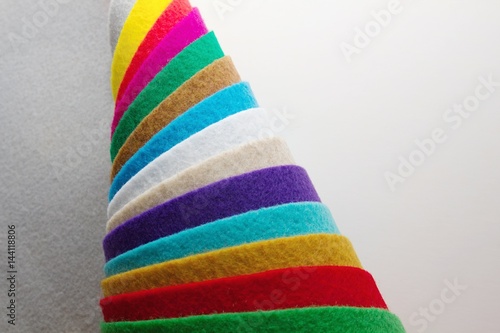 Colored felt on abstract background