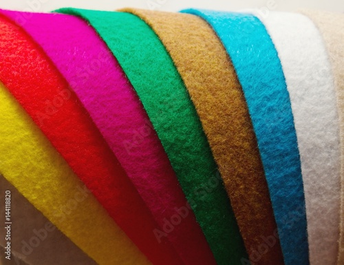 Colored felt on abstract background