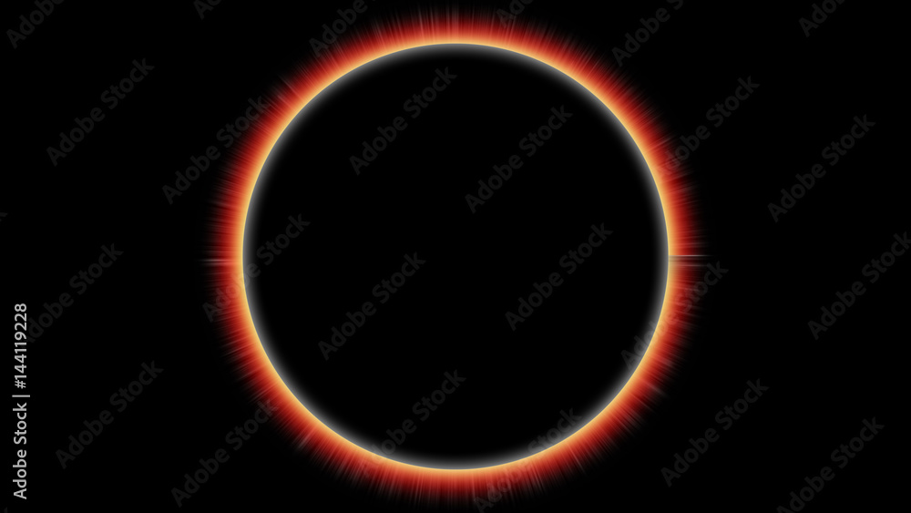 Total Solar Eclipse on Black Background Total Solar Eclipse on Black Background