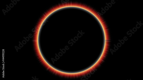 Total Solar Eclipse on Black Background