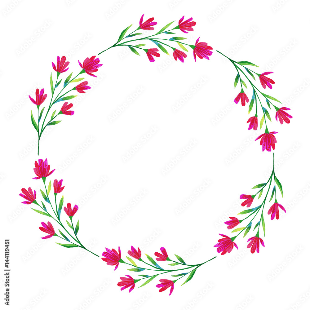 Illustrated Floral Wreath