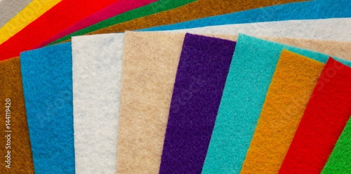 Colored felt on abstract background