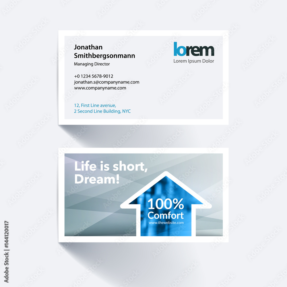 Vector business card template with colourful building shapes for Vector business card template with colourful building shapes for