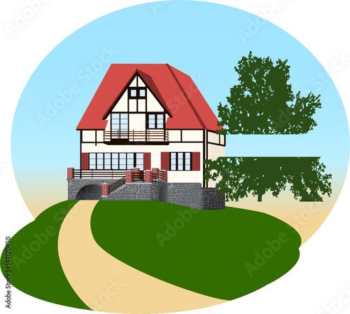 The detailed illustration of the house
