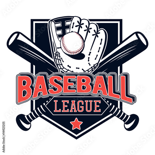 Vector illustration of a baseball logo for your design, print or web on a white background