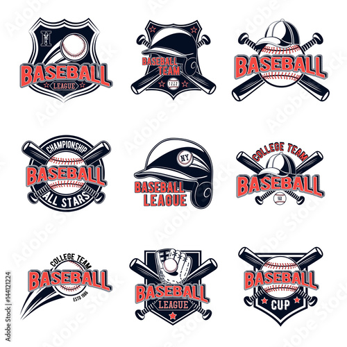 Vector set of baseball logos for your design, advertising, lototype team, print, web isolated on white background