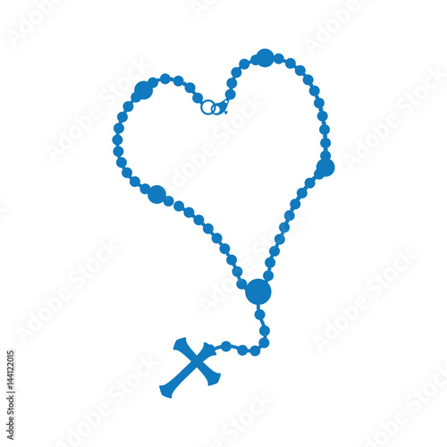 Rosary catholic faith icon vector illustration graphic design