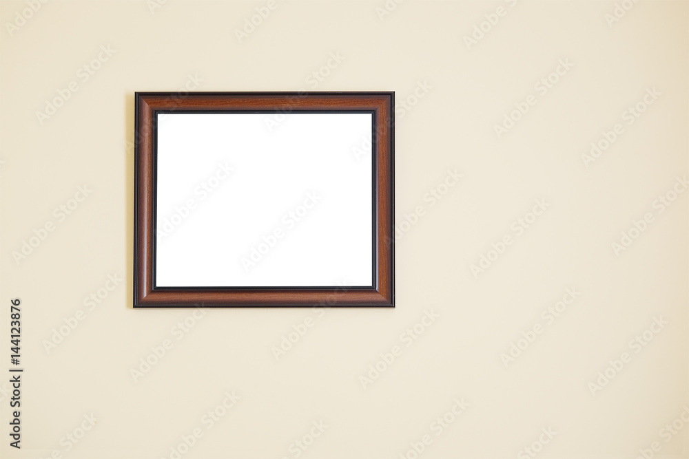 Wooden frame on a wall Wooden frame on a wall