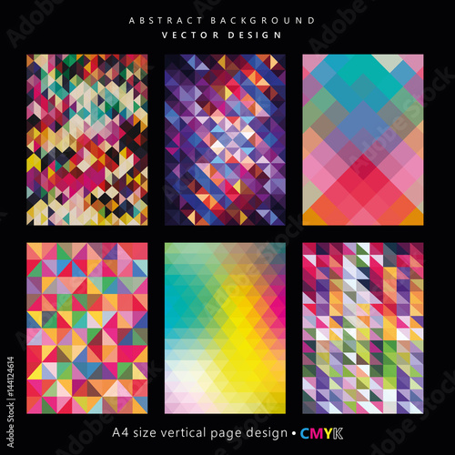 Abstract geometric backgrounds set  brochure   flyer designs  cover templates.