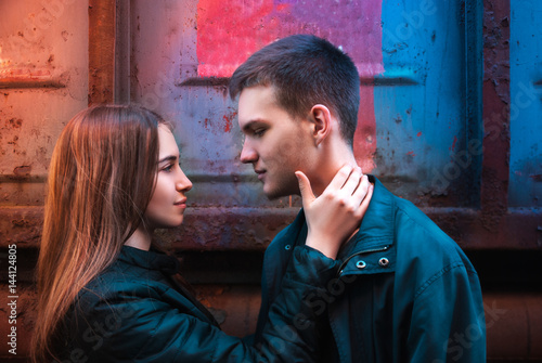 A young couple in love. The boy and girl. Love.