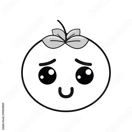 silhouette kawaii nice shy tomato vegetable