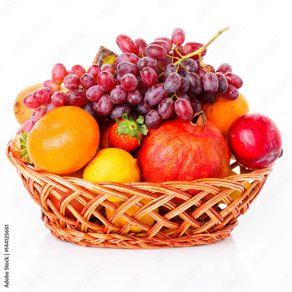 fruits isolated on white background. Fresh fruits
