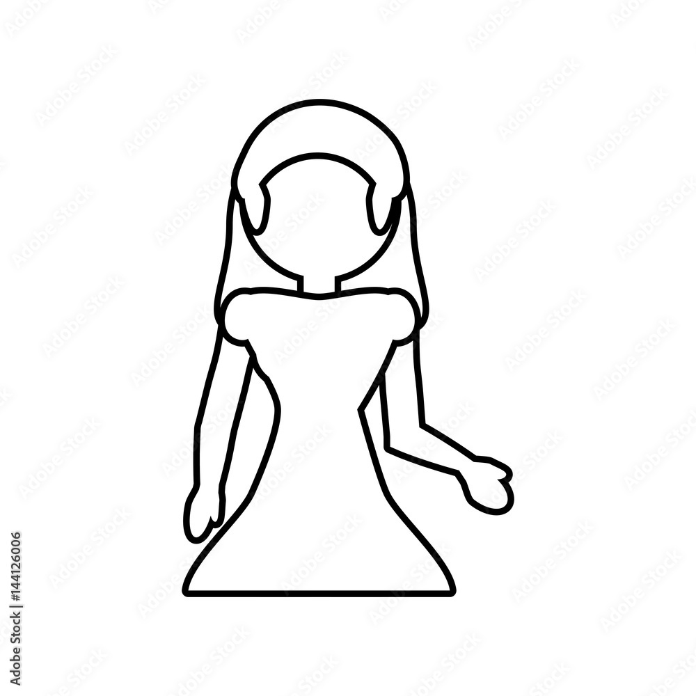 woman female family people outline vector illustration eps 10