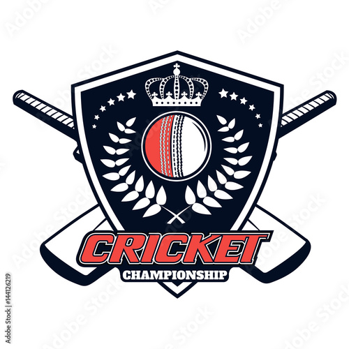 Vector logo for cricket game design, team, commercial, print or web on a white background