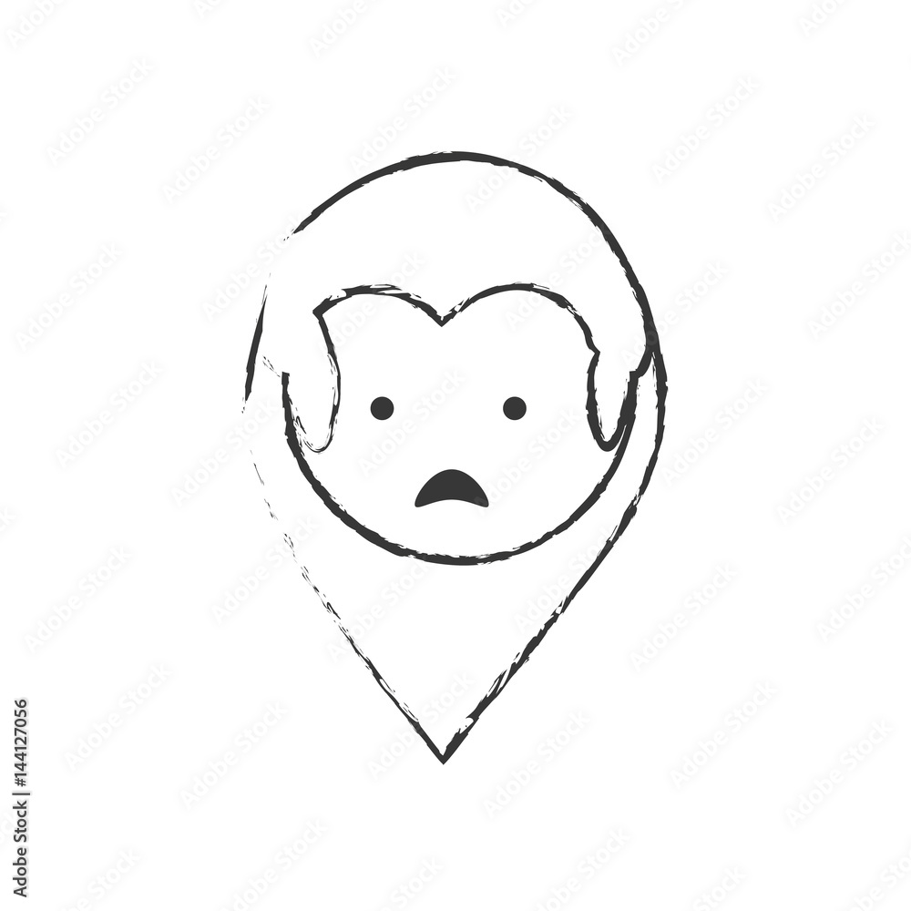 skecth mother sad face vector illustration eps 10