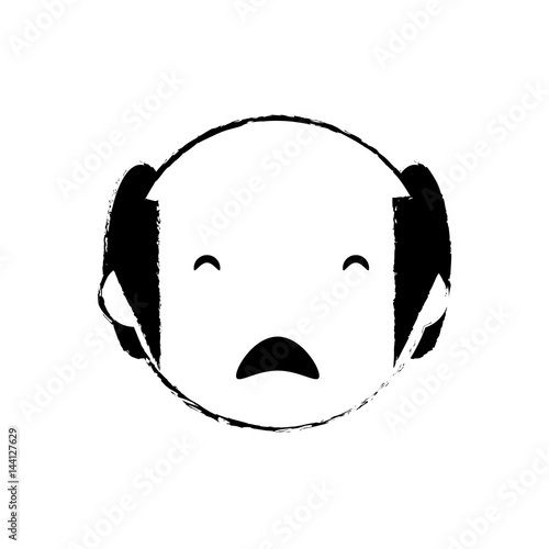 skecth man bald sad face vector illustration eps 10