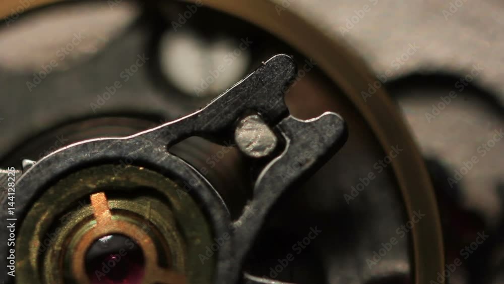 Old Stopwatch Clock Gear Mechanism Rotating Old Stopwatch Clock Gear Mechanism Rotating