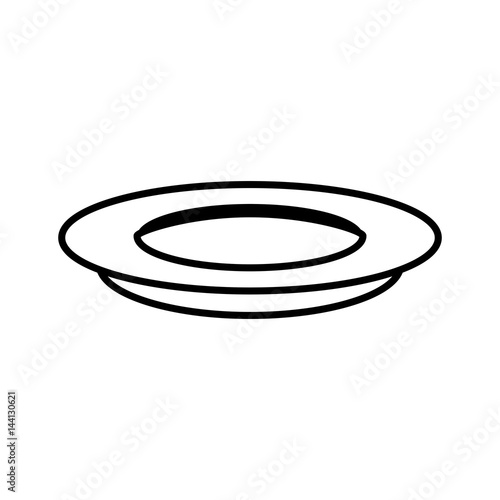 dish plate food outline vector illustration eps 10