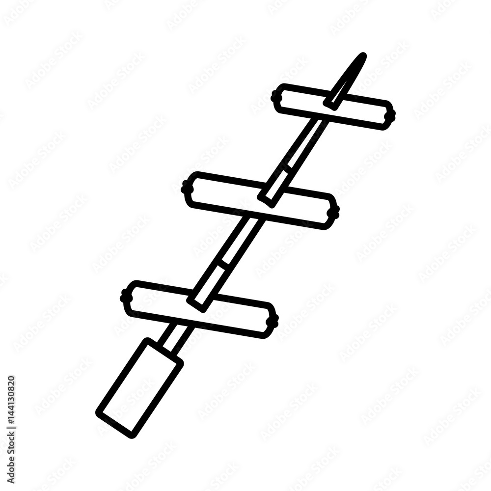 grilled sausage skewer picnic outline vector illustration eps 10 grilled sausage skewer picnic outline vector illustration eps 10
