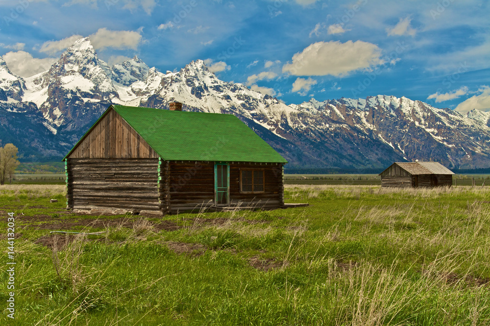 arn on Mormon Row at the base of the Grand Tetons, Wyoming.