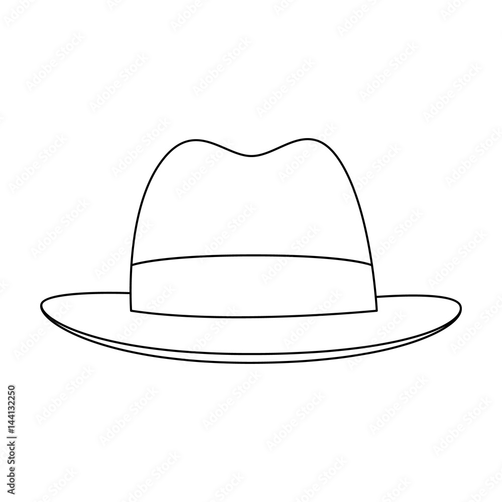 Brown hat with a brim. Headdress investigator for cover.Detective