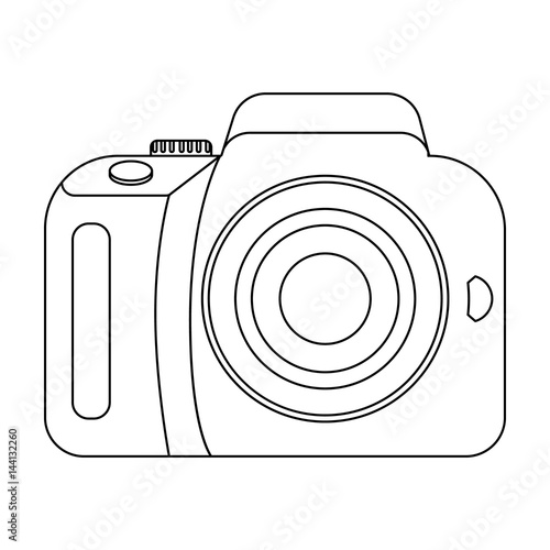 Camera detective. Camera, for shooting the scene, and to commit murder.Detective single icon in outline style vector symbol stock illustration.