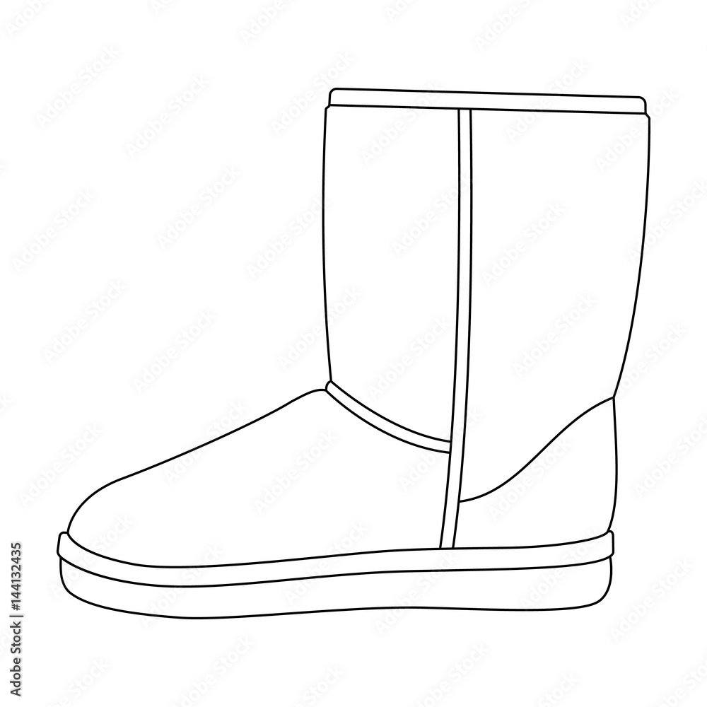 Warm winter blue ugg boots. Comfortable winter shoes for everyday wear  .Different shoes single icon in outline style vector symbol stock  illustration. Stock Vector | Adobe Stock