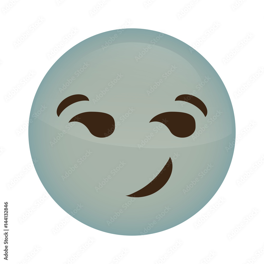 Smirking cartoon face icon over white background. colorful design. vector illustration Smirking cartoon face icon over white background. colorful design. vector illustration