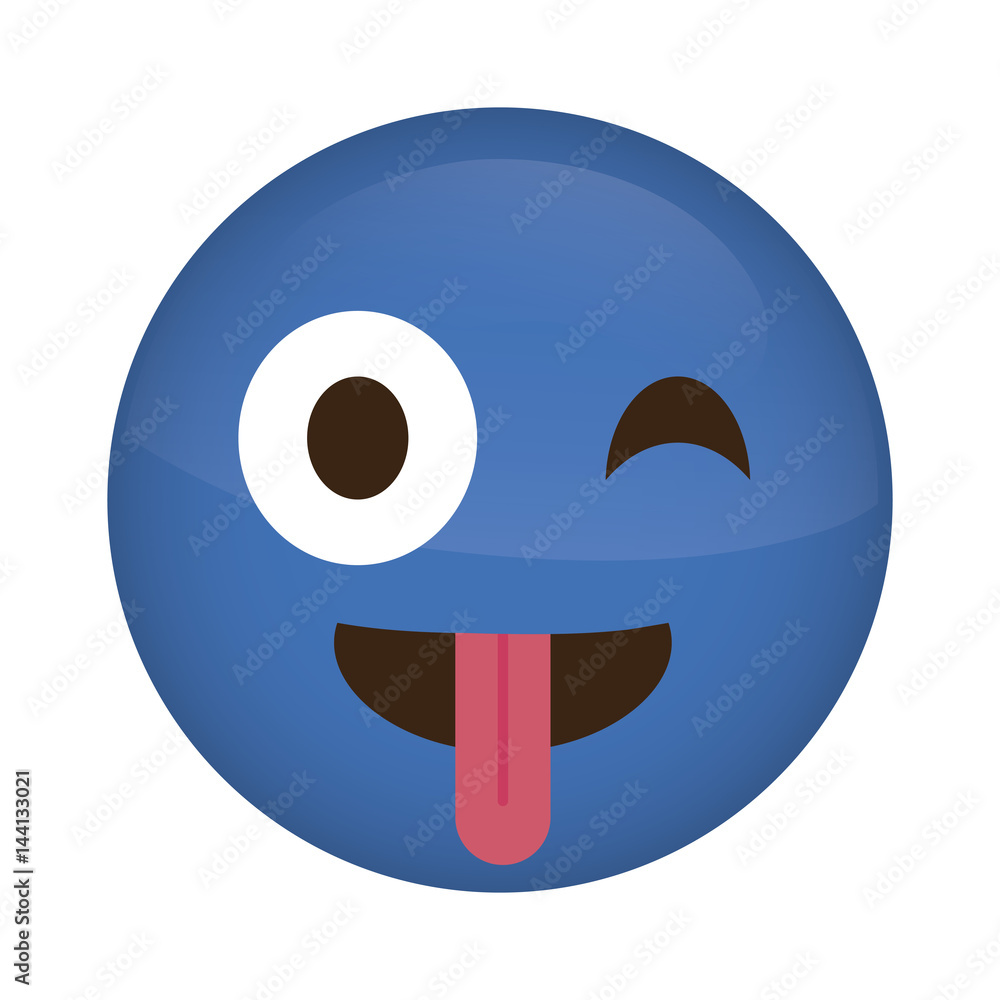Obraz premium happy cartoon face icon over white background. colorful design. vector illustration