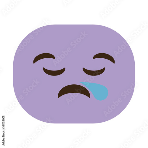 Wallpaper Mural  Sleepy cartoon face icon over white background. colorful design. vector illustration Torontodigital.ca