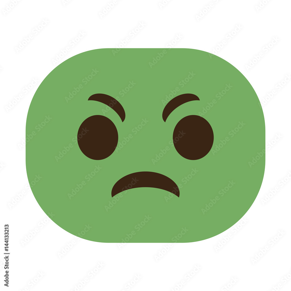 Fototapeta premium angry cartoon face icon over white background. colorful design. vector illustration