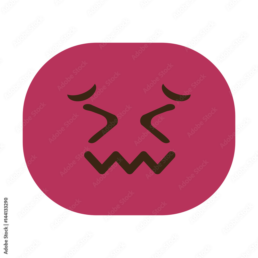 Confounded cartoon face icon over white background. colorful design. vector illustration Confounded cartoon face icon over white background. colorful design. vector illustration