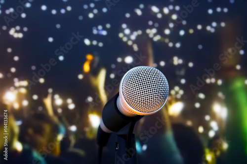 Microphone on stage during the concert