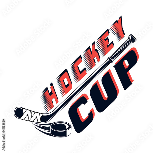 Vector hockey logo for print design, advertisement, web on white background