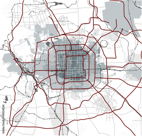 vector map of the city of Peking, China