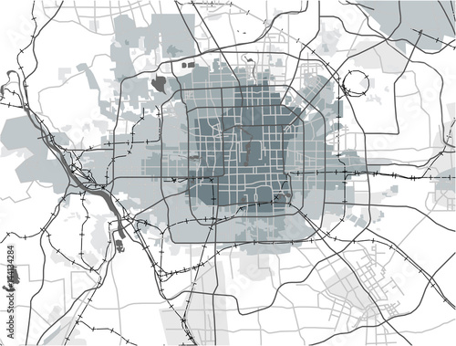 vector map of the city of Peking, China