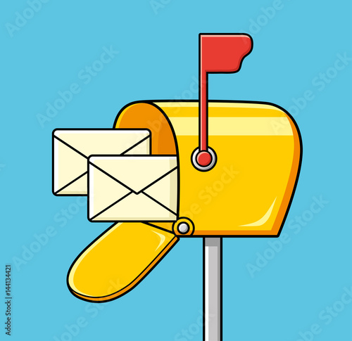 Open mailbox with letters.