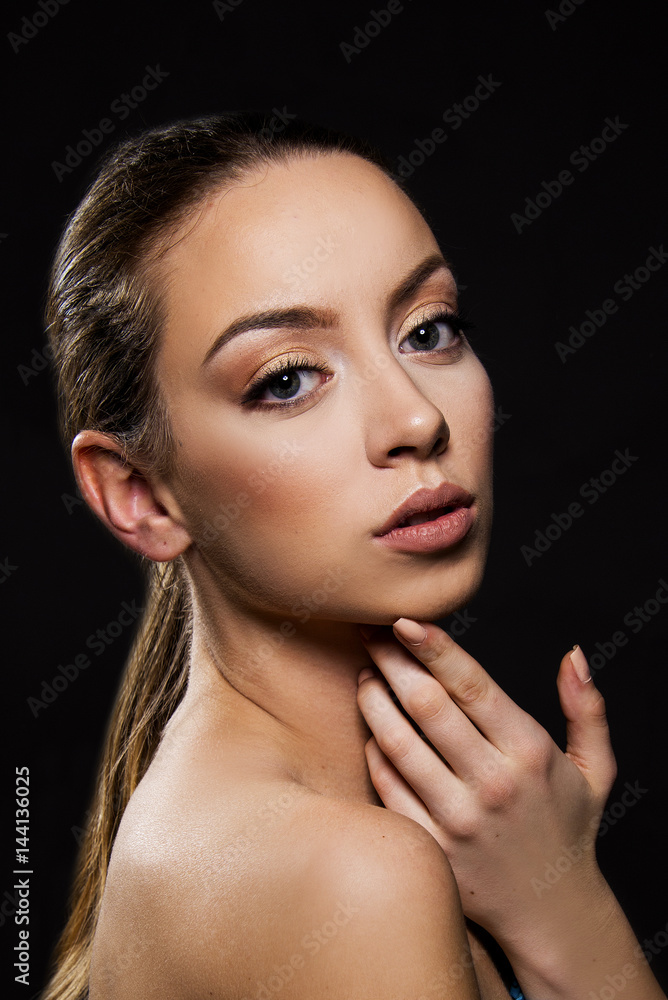 Beautiful girl portrait close up beauty make up concept Beautiful girl portrait close up beauty make up concept