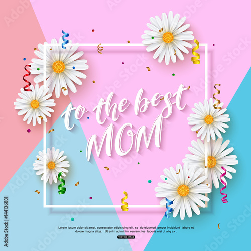Mothers day greeting card design, vector illustration