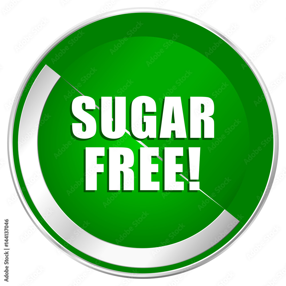 Sugar free silver metallic border green web icon for mobile apps and internet. Sugar free silver metallic border green web icon for mobile apps and internet.