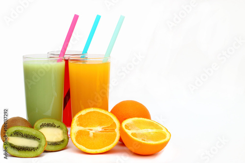 colorful fruit Smoothies isolated spring cocktail