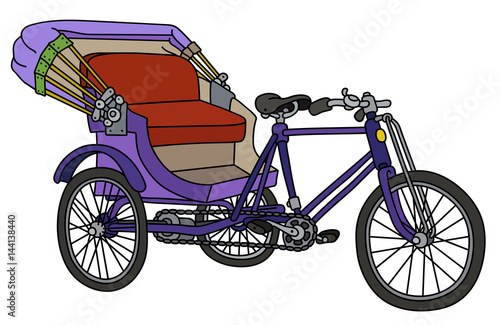 Classic violet cycle rickshaw